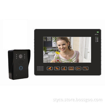 Video Door Phone with 9-inch TFT Color Monitor, Can Connect with 4 CCTV Cameras